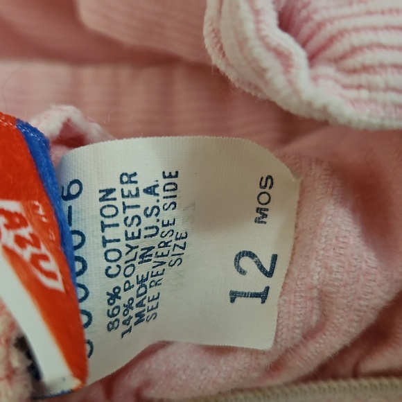 Vintage Stone Apparel Pink Corduroy Overall Sz 12mos Kids Made in USA - Picture 6 of 6